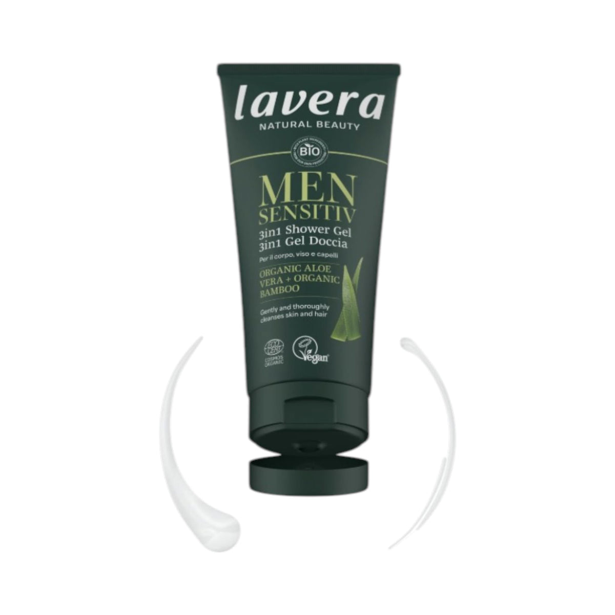 Lavera Men Sensitive Αφρόλουτρο σε Gel με Βιολογική Αλόη & Βιολογικό Μπαμπού 200ml 2