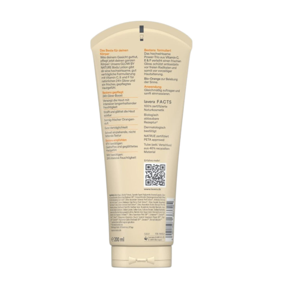 Lavera Glow By Nature Body Lotion Λοσιόν Σώματος με Σύμπλεγμα Βιταμινών και Βιολογικό Πορτοκάλι 200ml 3