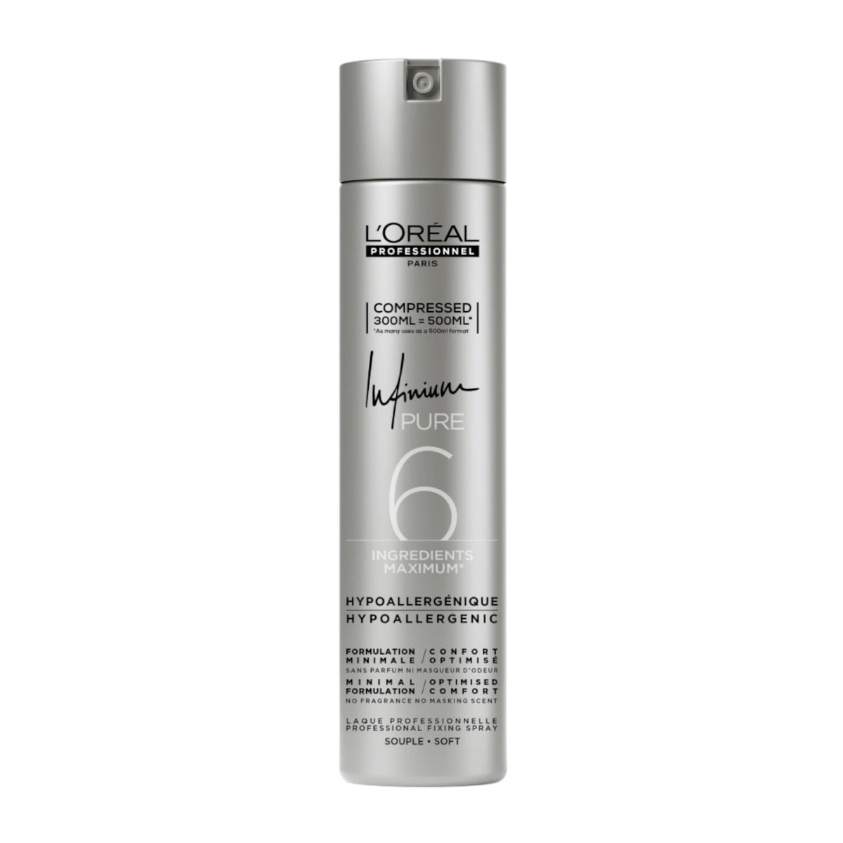 L'Oreal Professionnel Infinium Pure Soft Hairspray Λακ Μαλλιών για Απαλό Κράτημα 300ml