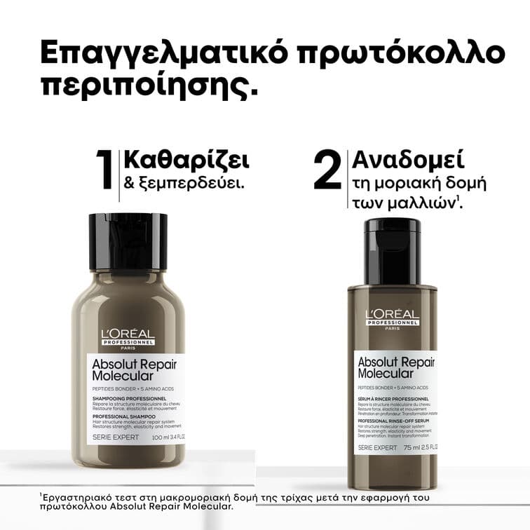 L'Oreal Professionnel Absolut Repair Molecular Mini Duo Kit (Shampoo 100ml, Rinse-off Serum 75ml) 3