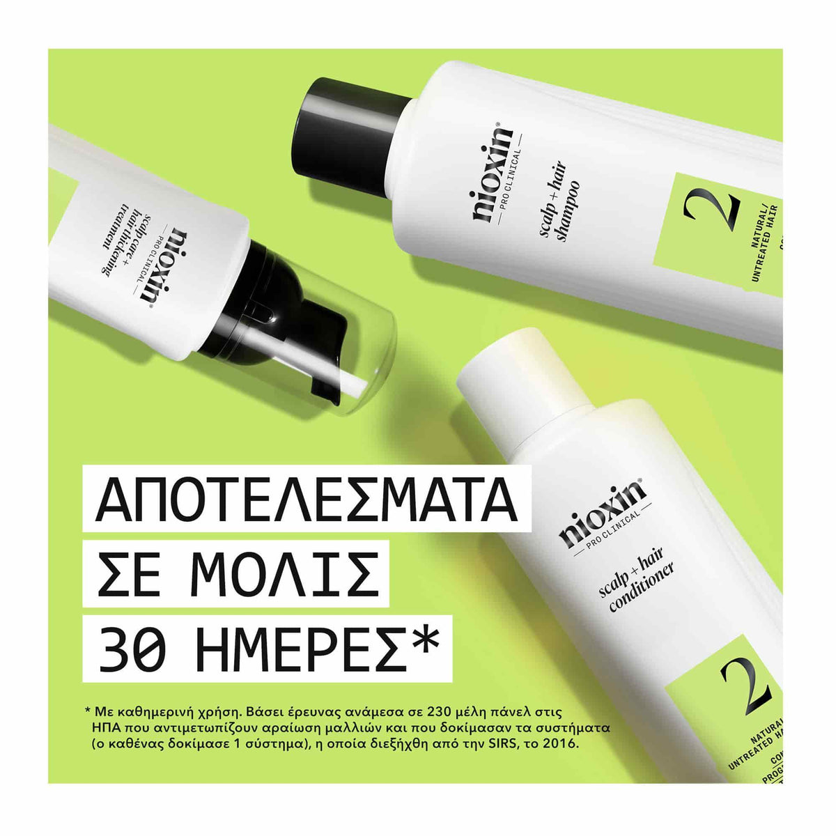 Nioxin Promo Scalp & Hair System 2 Kit Φυσικά Μαλλιά Προοδευτική Αραίωση (Shampoo 150ml, Conditioner 150ml, Treatment 40ml)