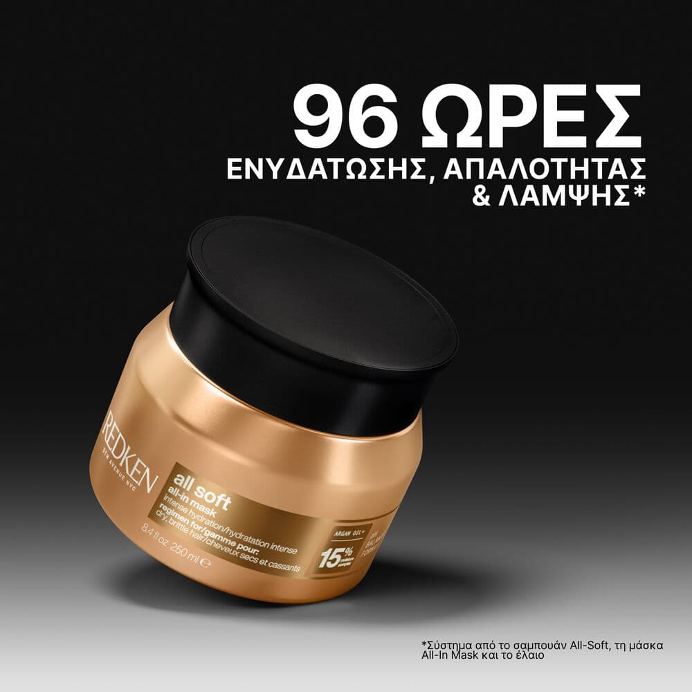 Redken All Soft All-In Μάσκα με Argan Oil για Ενυδάτωση 250ml 3