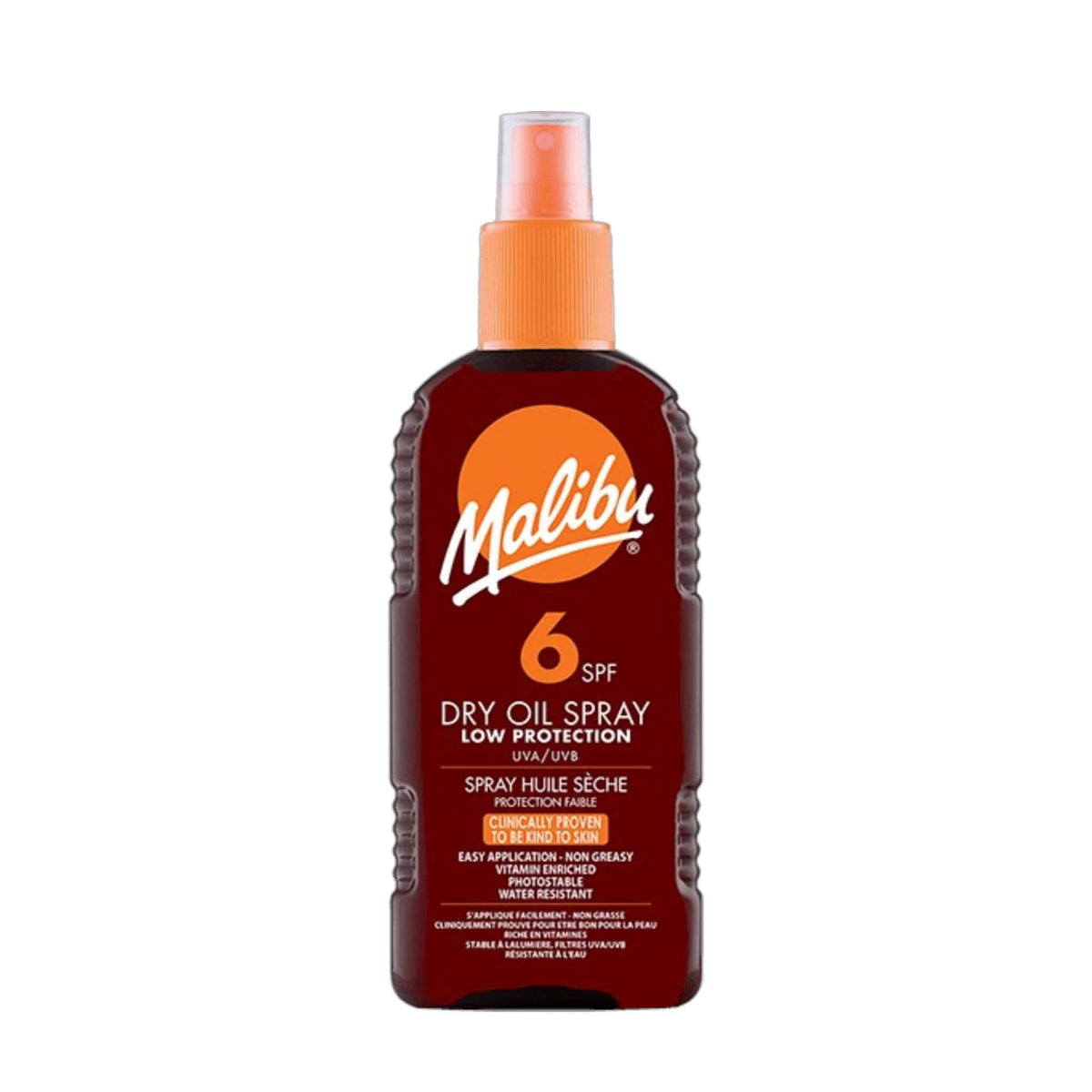 Malibu Dry Oil Spray Ξηρό Αντηλιακό Λάδι Σώματος σε Σπρέι με SPF6 200ml 1