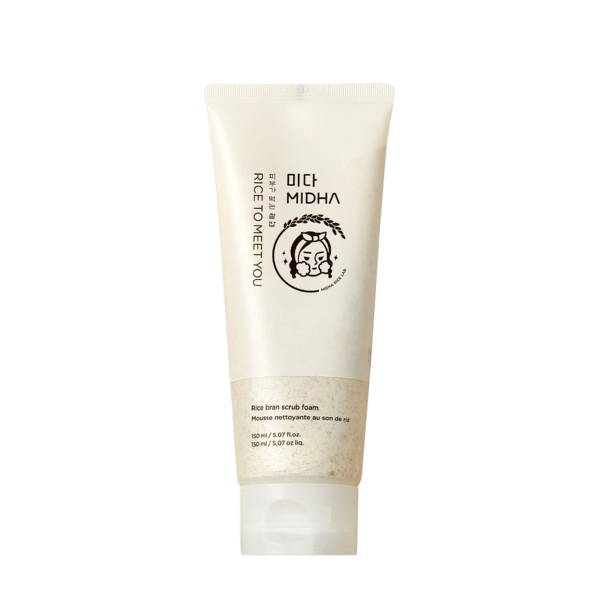 MIDHA Rice Bran Scrub Αφρός Καθαρισμού & Ήπιας Απολέπισης με Πίτουρο Ρυζιού 150ml 1