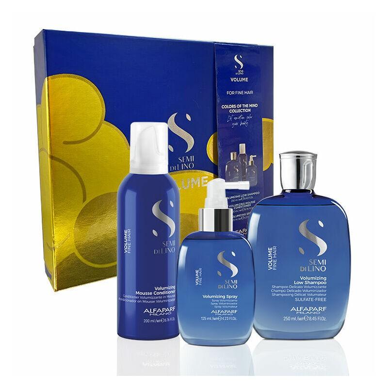 Alfaparf Milano Semi Di Lino Volume Christmas Gift Set (Volumize Shampoo 250ml, Volumize Conditioner 200ml,Volumize Spray 125ml)