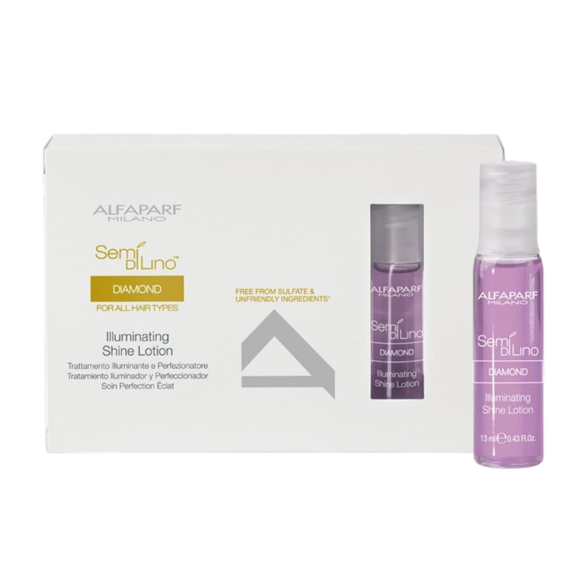 Alfaparf Milano Semi di Lino Diamond Illuminating Shine Lotion Αμπούλες Λάμψης για Όλους τους Τύπους Μαλλιών 12 x 13ml