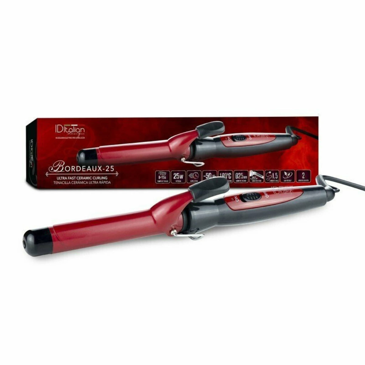 ID Italian Ultra-fast Bourdeaux Ceramic Curling 25mm 1