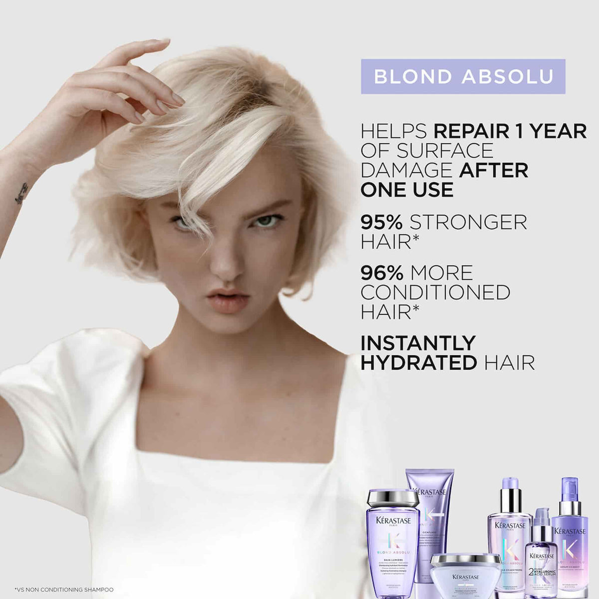 Kerastase Blond Absolu Refill Bain Lumiere Σαμπουάν Ενυδάτωσης Για Ξανθά Μαλλιά 500ml 6