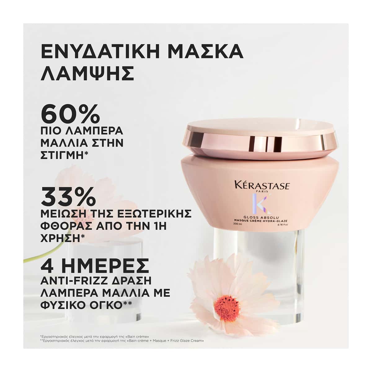 Kerastase Gloss Absolu Masque Creme Hydra Glaze Ενυδατική Κρεμώδης Μάσκα για Χοντρά και Ατίθασα Μαλλιά 200ml 3