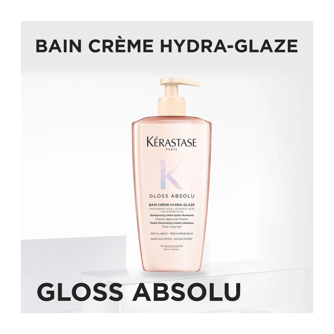 Kerastase Gloss Absolu Bain Creme Hydra-Glaze Σαμπουάν Ενυδάτωσης και Λάμψης για Χοντρά και Φριζαρισμένα Μαλλιά 500ml 3