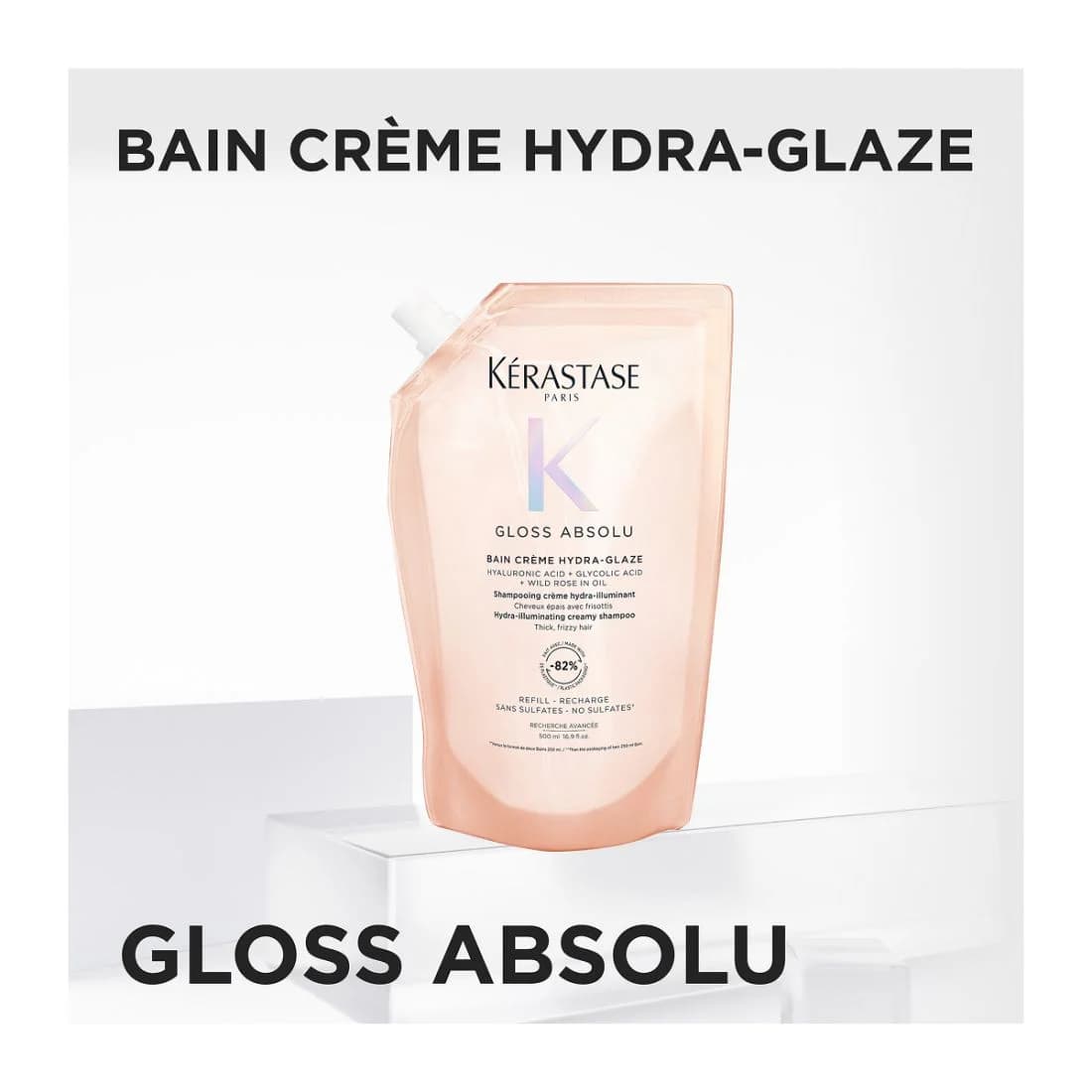 Kerastase Gloss Absolu Bain Creme Hydra-Glaze Σαμπουάν Refill Ενυδάτωσης και Λάμψης για Χοντρά και Φριζαρισμένα Μαλλιά 500ml 3