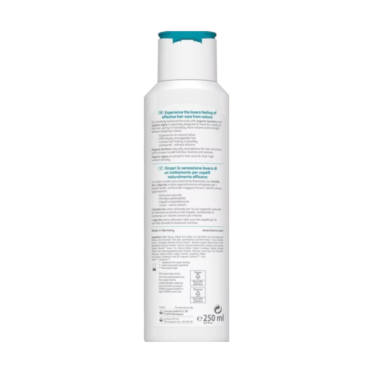 Lavera Volume And Strength Shampoo With Organic Bamboo And Organic Alga 250ml
