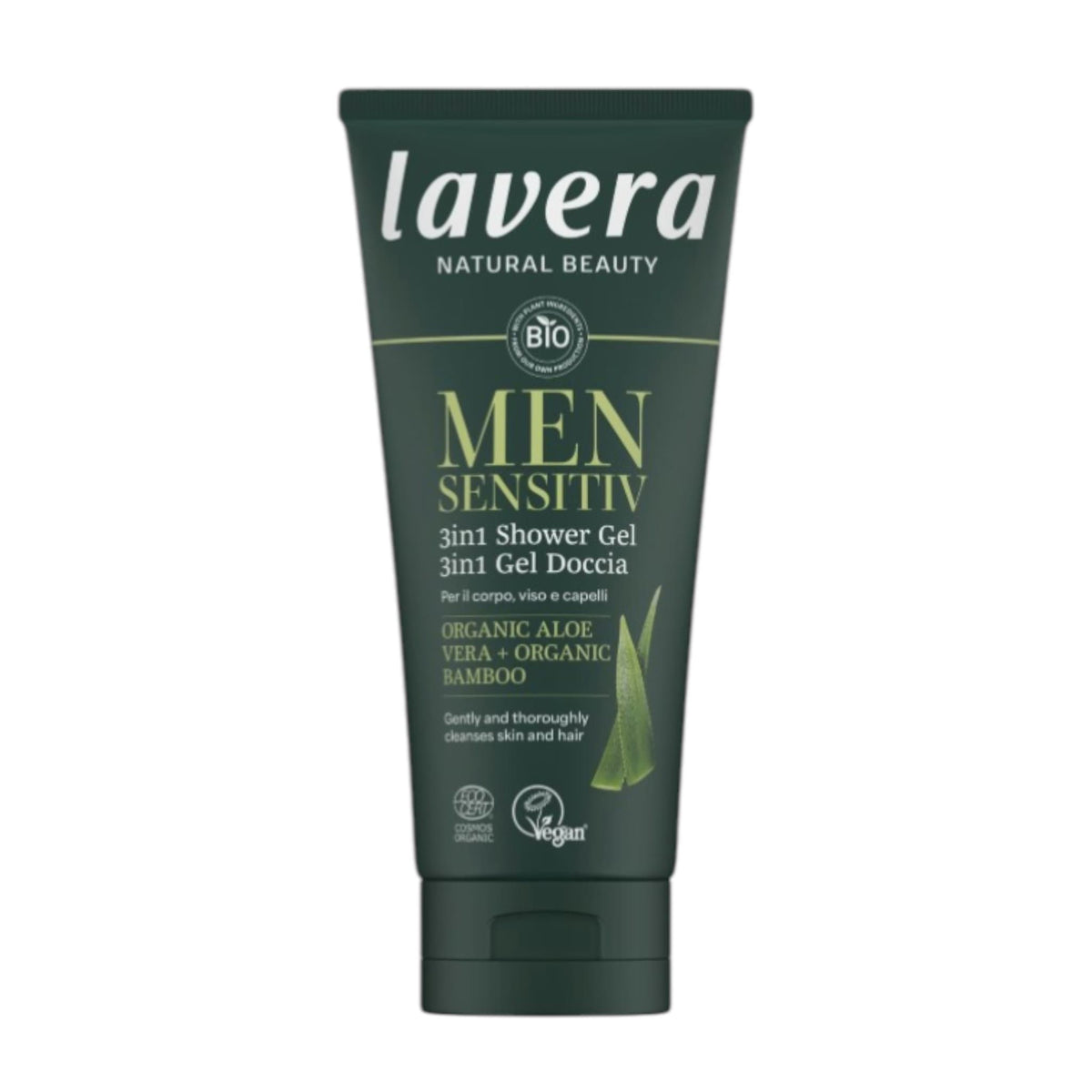 Lavera Men Sensitive Αφρόλουτρο σε Gel με Βιολογική Αλόη & Βιολογικό Μπαμπού 200ml 1