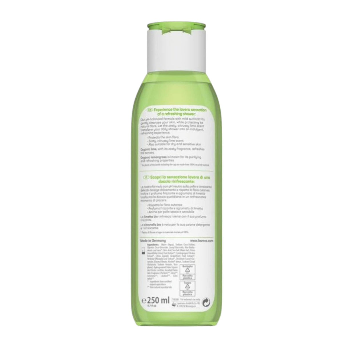 Lavera Refreshing Shower Gel Αφρόλουτρο με Βιολογικό Λάιμ & Λεμονόχορτο 250ml 2