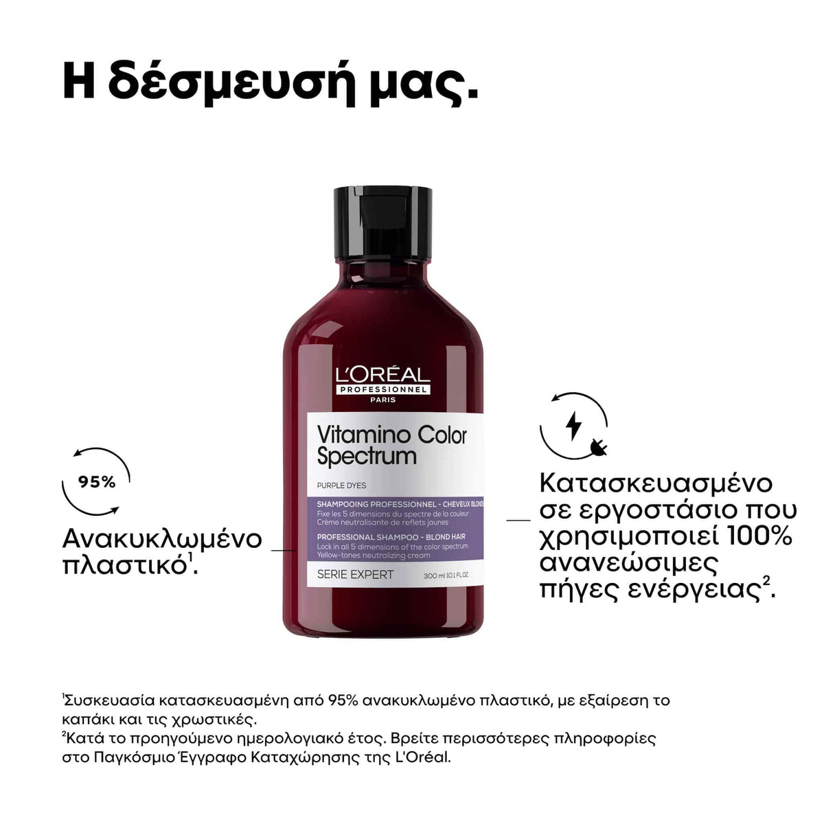 L'Oreal Professionnel Serie Expert Vitamino Color Spectrum Σαμπουάν Με Μωβ Χρωστικές Για Ξανθά Μαλλιά 300ml 6