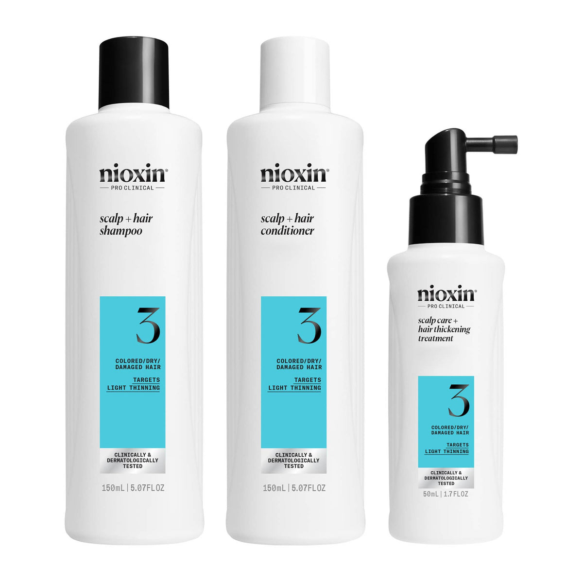 Nioxin Scalp & Hair Σύστημα 3 Trial Kit (Σαμπουάν Ελαφριά Αραίωση 150ml, Conditioner 150ml, Treatment Serum 40ml)