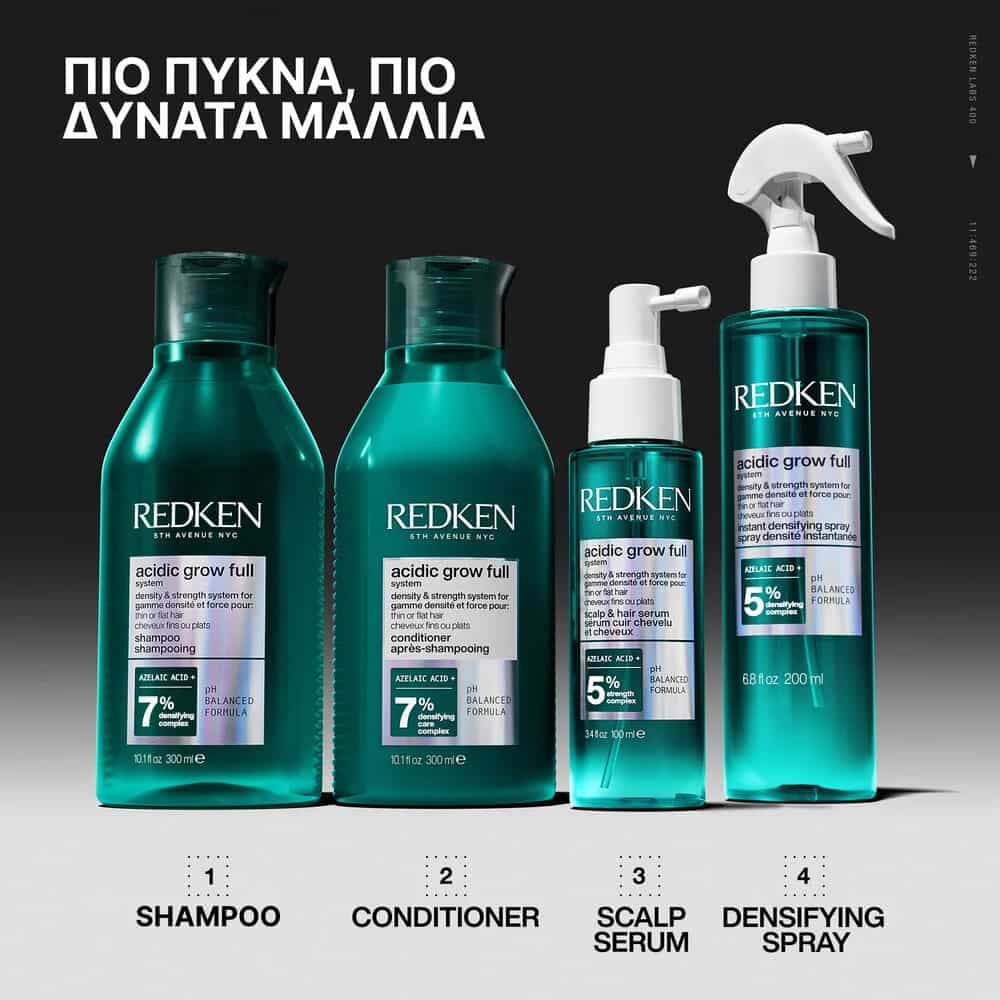 Redken Acidic Grow Full System Σαμπουάν Πύκνωσης για Λεπτά Μαλλιά 1000ml 5