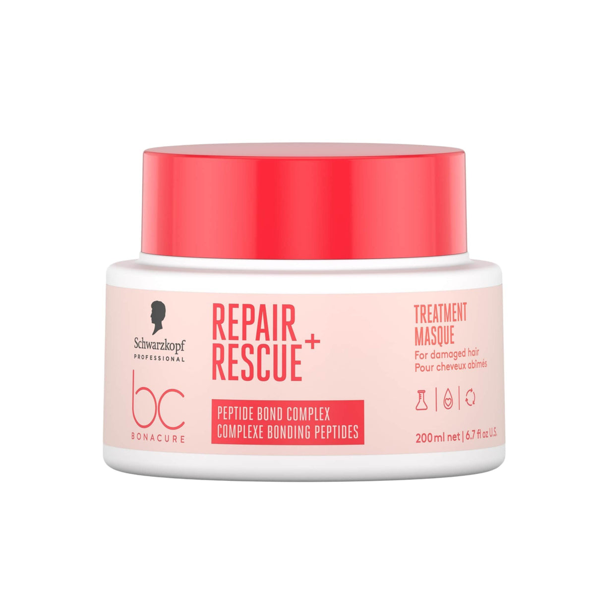 Schwarzkopf Professional BC Bonacure Repair Rescue+ Treatment Μάσκα Επανόρθωσης για Ταλαιπωρημένα Μαλλιά 200ml 1
