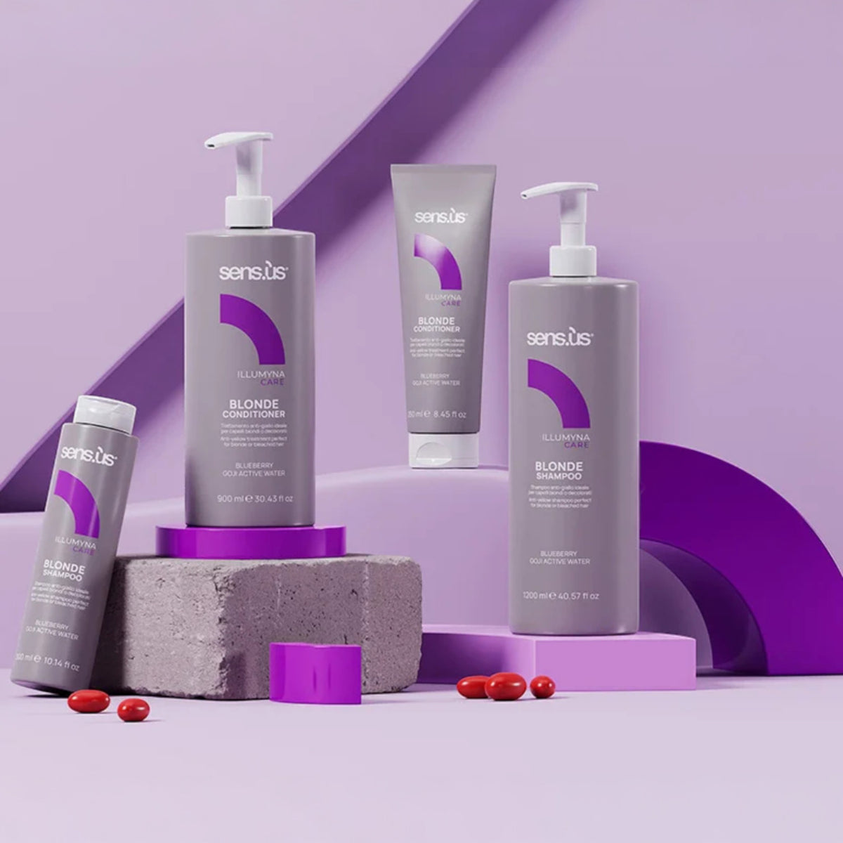 Sensus Illumyna Care Blonde Conditioner με Μωβ Χρωστική για Ξανθά Μαλλιά 900ml 2
