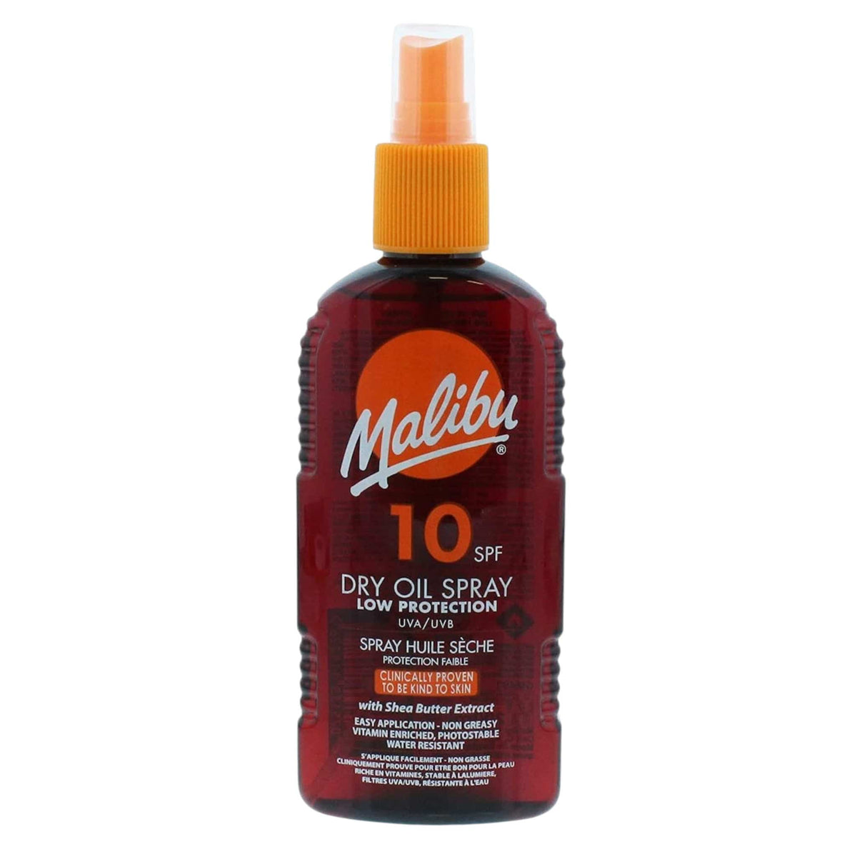 Malibu Dry Oil Spray Ξηρό Αντηλιακό Λάδι Σώματος σε Σπρέι με SPF10 200ml 1
