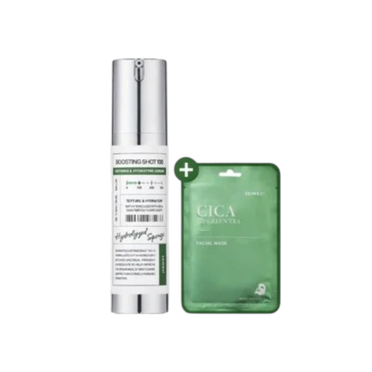 SKIN627 Boosting Shot 100 50ml & CICA Sheet Mask Σετ Εντατικής Ενυδάτωσης & Καταπράυνσης 22ml 1